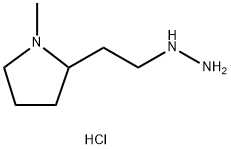 Pyrrolidine, 2-(2-hydrazinylethyl)-1-methyl-, hydrochloride (1:1) Structure