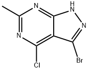 3-Bromo-4-chloro-6-methyl-1H-pyrazolo[3,4-d]pyrimidine 구조식 이미지