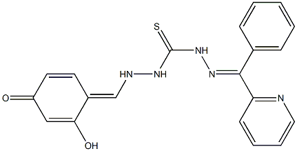 1-(phenyl-2-pyridyl)carbylidene-5-resorcylidenethiocarbohydrazone Structure