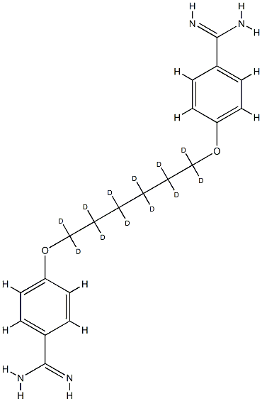 4-[6-(4-carbamimidoylphenoxy)-1,1,2,2,3,3,4,4,5,5,6,6-dodecadeuteriohexoxy]benzenecarboximidamide 구조식 이미지