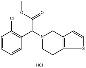 (R,S)-Methyl-2-(2-chlorophenyl)-2-(4,5,6,7-tetrahydrothino[3.2-c]pyridin-5-yl)acetatehydrochloride Structure