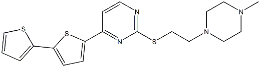 4-(2',2''-Bithiophene-5'-yl)-2-((2'''-(N-methylpiperazino)ethyl)thio)pyrimidinedihydrobromide 구조식 이미지