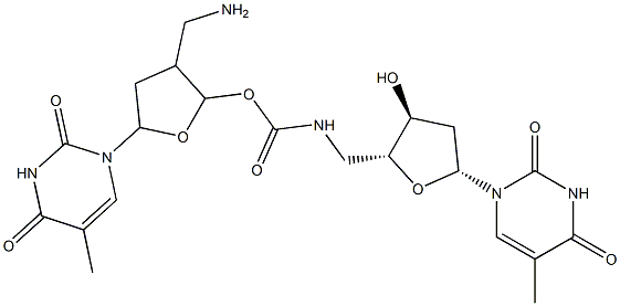 티미딜릴아세트아미도-(3'(O)-5'(C))-5'-데옥시티미딘 구조식 이미지