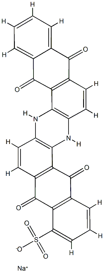 sodium 5,6,9,14,15,18-hexahydro-5,9,14,18-tetraoxoanthrazinesulphonate Structure