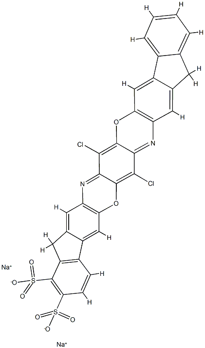 disodium 7,17-dichloro-10,20-dihydrodiindeno[2,1-b:2',1'-m]triphenodioxazinedisulphonate  구조식 이미지