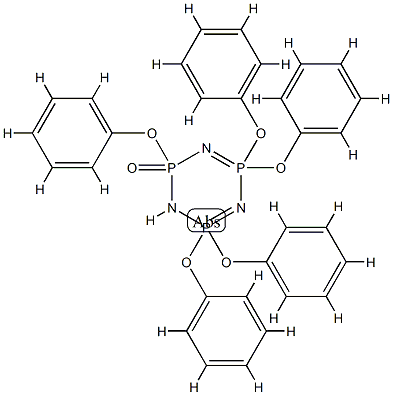 2,2,4,4,6-pentaphenoxy-1,3,5-triaza-2$l^{5},4$l^{5},6$l^{5}-triphospha cyclohexa-1,3-diene 6-oxide 구조식 이미지