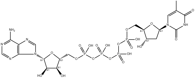 P(1)-(adenosine-5')-P(5)-(thymidine-5')-pentaphosphate Structure