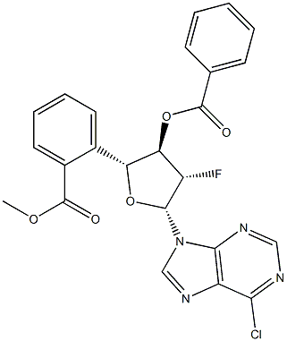 6-Chloropurine -9-beta-D-(3',5'-di-O-benzoyl-2'-deoxy-2'-fluoro)arabinoriboside 구조식 이미지