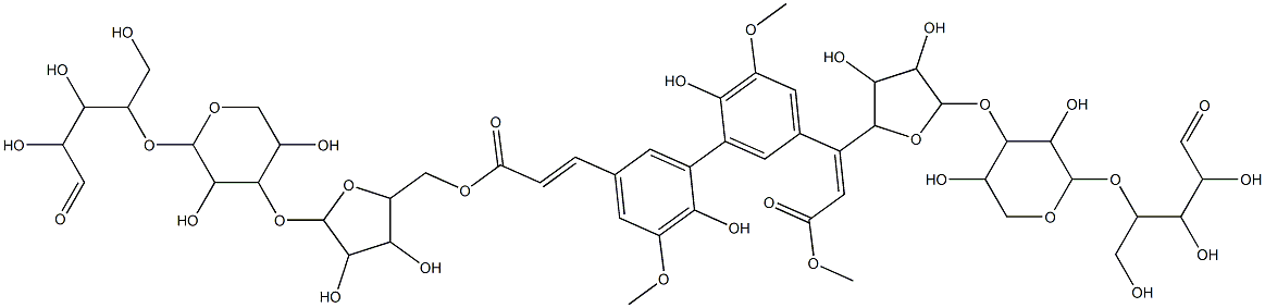 5,5'-di-O-(diferul-9,9'-dioyl)arabinofuranosyl-(1-3)-xylopyranosyl-(1-4)-xylopyranose 구조식 이미지