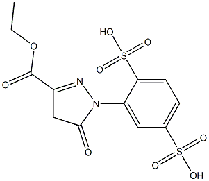 Ethyl 3-carboxylate-[1-(2.5-disulfophenyl)]-2-pyrazolin-5-one dipotassium salt Structure