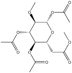 2-O-Methyl-β-D-glucopyranose tetraacetate 구조식 이미지