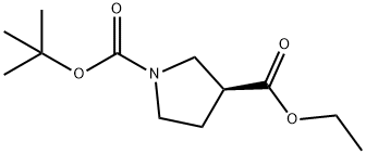 (S)-1-tert-butyl 3-ethyl pyrrolidine-1,3-dicarboxylate 구조식 이미지