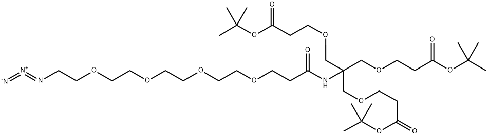 Azido-PEG4-Amido-tri-(t-butoxycarbonylethoxymethyl)-methane Structure