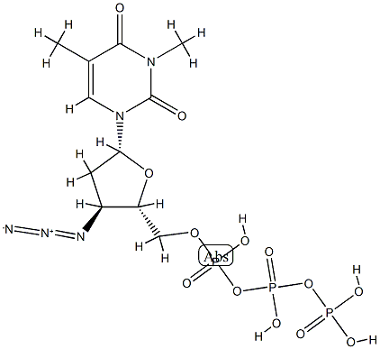 N(3)-methyl-3'-azido-3'-deoxythymidine 5'-triphosphate Structure