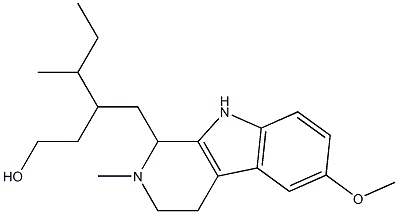 γ-sec-Butyl-2,3,4,9-tetrahydro-6-methoxy-2-methyl-1H-pyrido[3,4-b]indole-1-(1-butanol) 구조식 이미지