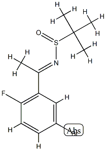 2-Propanesulfinamide, N-[1-(5-bromo-2-fluorophenyl)ethylidene]-2-methyl-, [N(E)]- 구조식 이미지