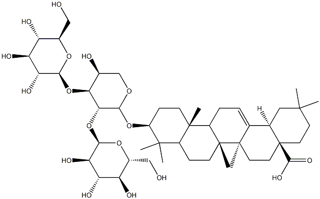 3-O-(glucopyranosyl-1-4-glucopyranosyl-1-4-arabinopyranosyl)oleanolic acid 구조식 이미지
