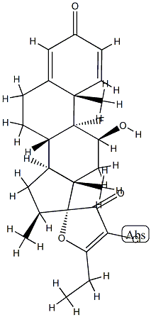 (17R)-4'-Chloro-5'-ethyl-9-fluoro-11β-hydroxy-16β-Methylspiro[androsta-1,4-diene-17,2'(3'H)-furan]-3,3'-dione 구조식 이미지