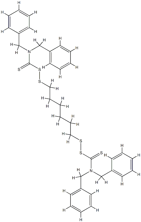 1,6-Bis(N,N′-dibenzylthiocarbamoyldithio)-hexan Structure