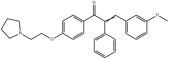 β-(3-Methoxyphenyl)-α-phenyl-4'-[2-(1-pyrrolidinyl)ethoxy]acrylophenone Structure