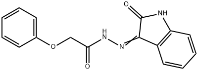 N'-(2-oxo-1,2-dihydro-3H-indol-3-ylidene)-2-phenoxyacetohydrazide 구조식 이미지