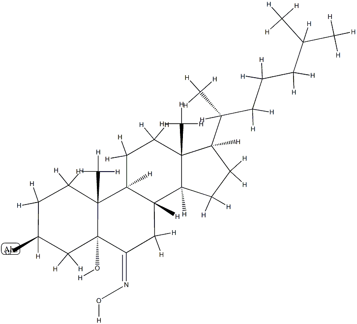 3β-클로로-5-하이드록시-5α-콜레스탄-6-온옥심 구조식 이미지