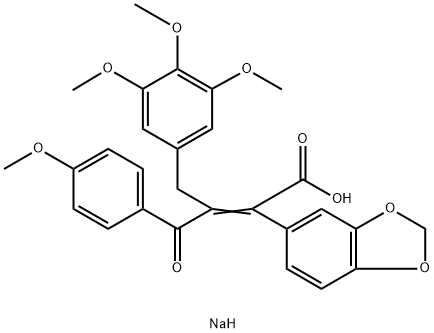 α-[2-(4-Methoxyphenyl)-2-oxo-1-[(3,4,5-trimethoxyphenyl)methyl]ethylidene]-1,3-benzodioxole-5-acetic acid sodium salt Structure