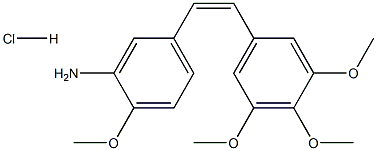 Benzenamine,2-methoxy-5-[(1Z)-2-(3,4,5-trimethoxyphenyl)ethenyl]-, hydrochloride (1:1) Structure