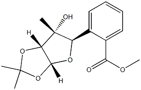 3-C-Methyl-1,2-O-(1-Methylethylidene)-5-benzoate-alpha-D-ribofuranose 구조식 이미지