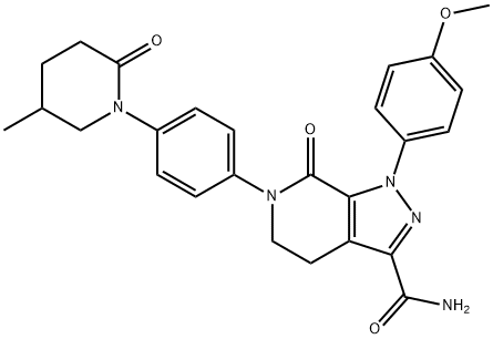 1686149-74-5 4,5,6,7-Tetrahydro-1-(4-methoxyphenyl)-6-[4-(5-methyl-2-oxo-1-piperidinyl)phenyl]-7-oxo-1H-pyrazolo[3,4-c]pyridine-3-carboxamide