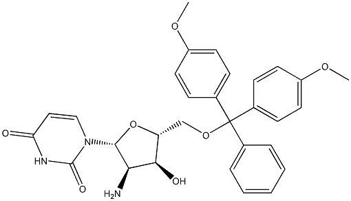 2'-Amino-2'-deoxy-5'-O-(4,4'-dimethoxytrityl)uridine 구조식 이미지