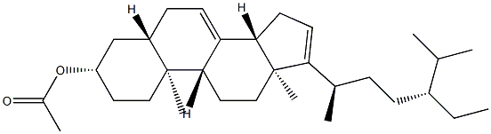 5α-Stigmasta-7,16-dien-3β-ol acetate Structure