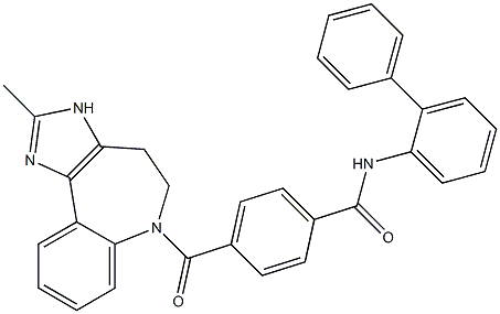 N-(BIFENYL-2-YL)-4-[(2-METHYL-4,5-DIHYDRO-1H-IMIDAZO[4,5-D][1]BENZAZEPINE-6-YL)CARBONYL]BENZAMIDE 구조식 이미지