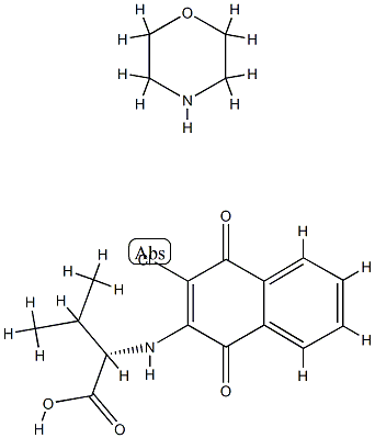 L-발린,N-(3-클로로-1,4-디히드로-1,4-디옥소-2-나프탈레닐)-,compd.모르폴린함유(1:1) 구조식 이미지