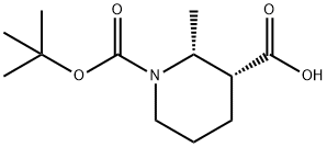 (2R,3R}-1-Boc-2-methyl-piperidine-3-carboxylic acid Structure