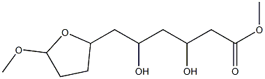 β,δ-디히드록시-5-메톡시-2,3,4,5-테트라히드로-2-푸란헥산산메틸에스테르 구조식 이미지