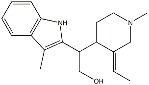 β-(3-Ethylidene-1-methyl-4-piperidyl)-3-methyl-1H-indole-2-ethanol Structure