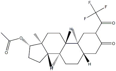 [(5S,8S,9S,10S,13S,14S,17S)-10,13-dimethyl-3-oxo-2-(2,2,2-trifluoroace tyl)-1,2,4,5,6,7,8,9,11,12,14,15,16,17-tetradecahydrocyclopenta[a]phen anthren-17-yl] acetate 구조식 이미지