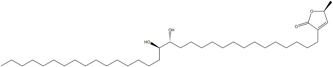 2(5H)-Furanone, 3-((15R,16R)-15,16-dihydroxydotrriacontyl)-5-methyl-,  (5S)-rel-( )- 구조식 이미지