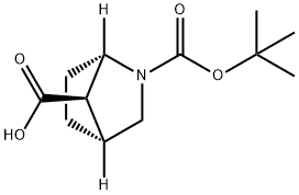 rac-(1S,4R,7R)-2-(tert-butoxycarbonyl)-2-azabicyclo[2.2.1]heptane-7-carboxylic acid Structure