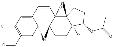 3-Chloro-17β-(acetoxy)androsta-2,4,6-triene-2-carbaldehyde Structure