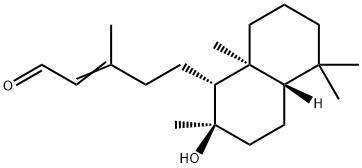 5-[(1R,4aα)-Decahydro-2α-hydroxy-2,5,5,8aβ-tetramethylnaphthalen-1β-yl]-3-methyl-2-pentenal 구조식 이미지