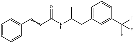 N-[α-메틸-m-(트리플루오로메틸)페네틸]-3-페닐프로펜아미드 구조식 이미지