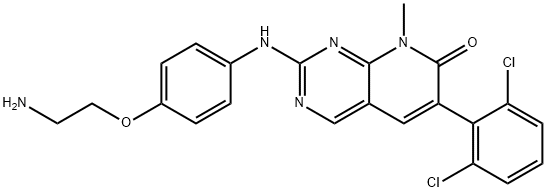 Pyrido[2,3-d]pyrimidin-7(8H)-one,2-[[4-(2-aminoethoxy)phenyl]amino]-6-(2,6-dichlorophenyl)-8-methyl- 구조식 이미지