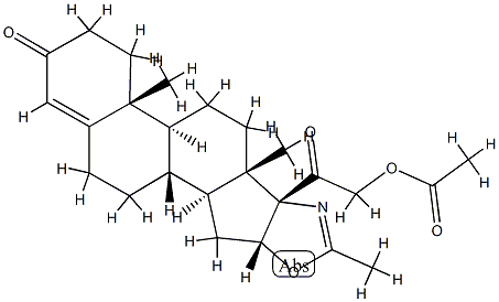 21-hydroxy-2'-methyl-16beta-5'H-pregn-4-eno[17,16-d]oxazole-3,20-dione 21-acetate 구조식 이미지