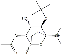 .beta.-D-Galactopyranose, 1,6-dideoxy-2-O-(1,1-dimethylethyl)dimethylsilyl-1,6-epithio-, 4-acetate 구조식 이미지