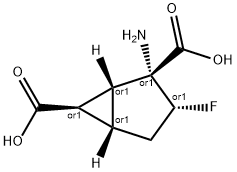 Bicyclo[3.1.0]hexane-2,6-dicarboxylic acid, 2-amino-3-fluoro-, (1R,2R,3R,5S,6R)-rel- (9CI) 구조식 이미지