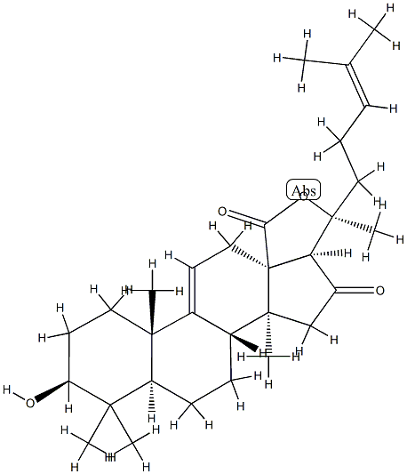 3β,20-Dihydroxy-16-oxo-5α-lanosta-9(11),24-dien-18-oic acid γ-lactone Structure