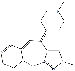 9,10-Dihydro-2-methyl-4-(1-methyl-4-piperidylidene)-4H-benzo[5,6]cyclohept[1,2-d]oxazole Structure