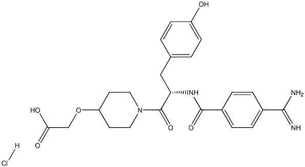 Essigsure, [[1-[2S)-2-[[4-(aminoiminomethyl)benzoyl]amino]-3-(4-hydroxyphenyl)-1-oxopropyl]-4-piperidinyl]oxy]-, Monohydrochlorid 구조식 이미지